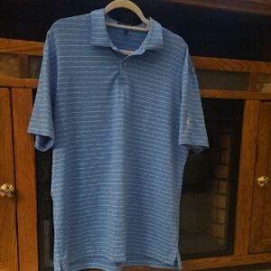 Peter Millar Light Blue Striped Polo Shirt